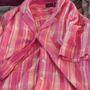 Erika Pink Plaid Blouse
